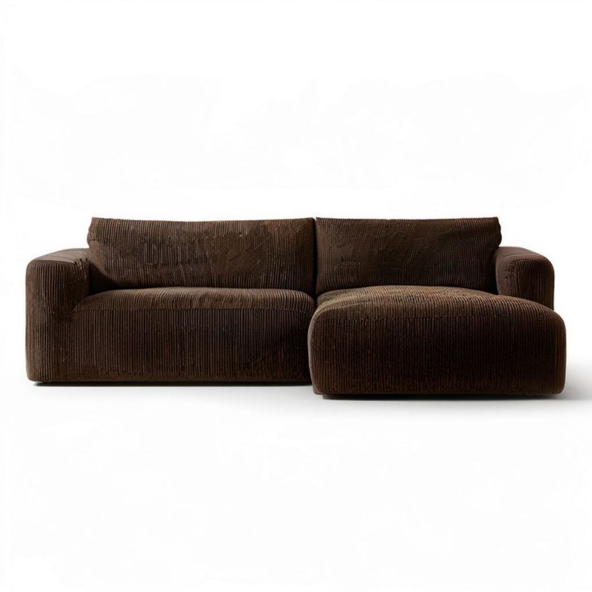 Modułowy narożnik 2-elementowy 230 x 160 x 75 cm, brązowy sztruks poliestrowy
