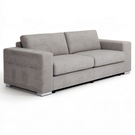 Trzyosobowa sofa tapicerowana 220 x 90 x 85 cm szara