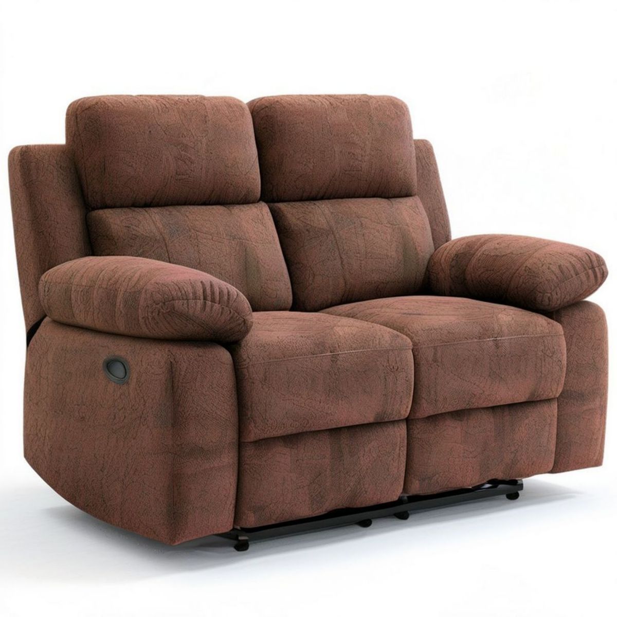 Brązowa sofa dwuosobowa z funkcją relaksu, 160 x 95 x 100 cm