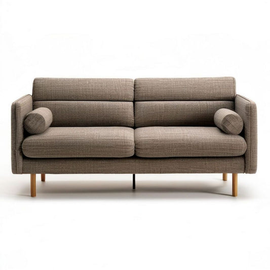 Dwuosobowa sofa taupe z tapicerką poliestrową, 180 × 85 × 84 cm